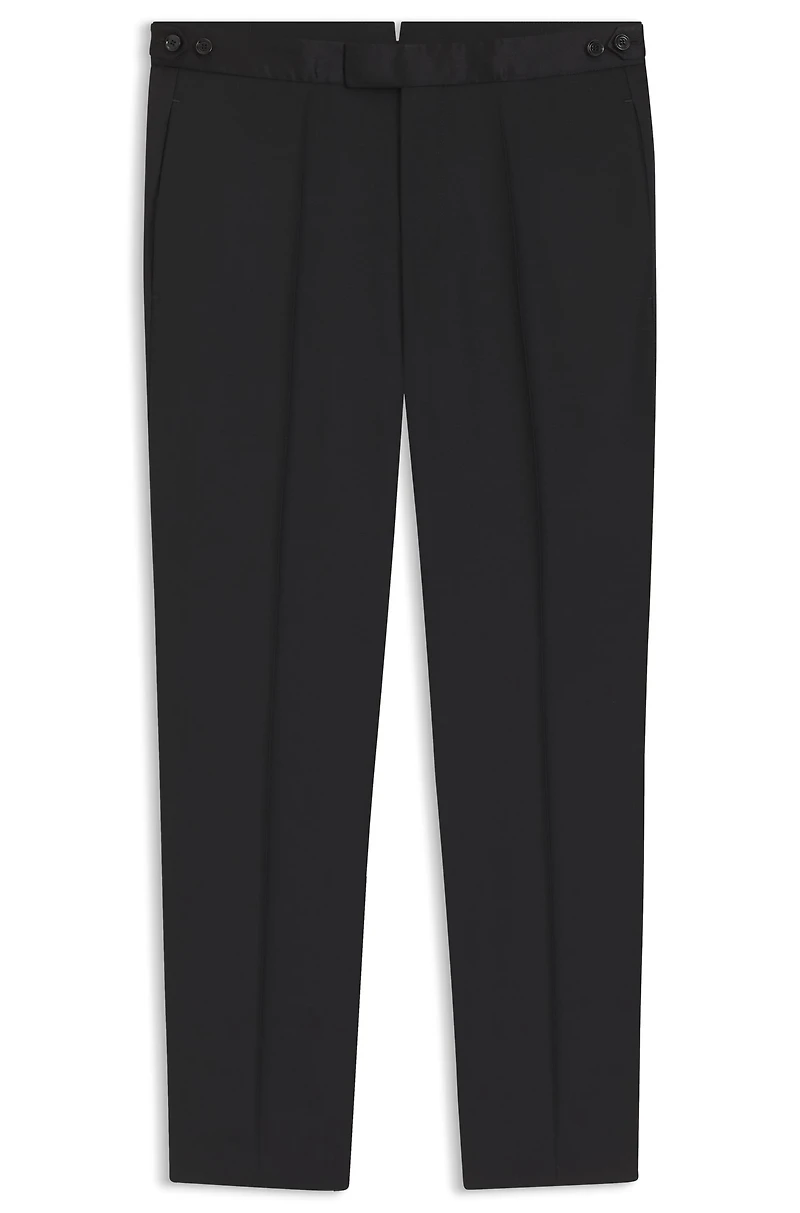 Silk-trim trousers a wool blend