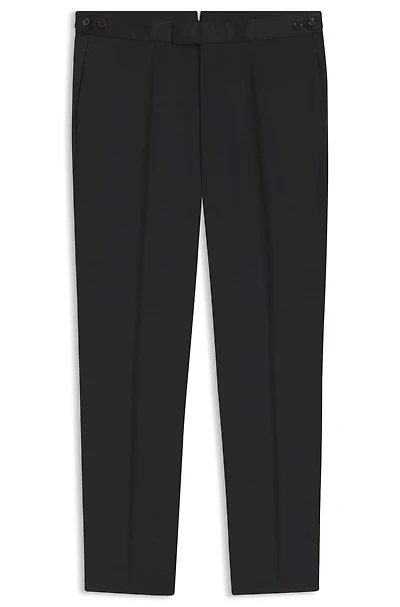 Silk-trim trousers a wool blend