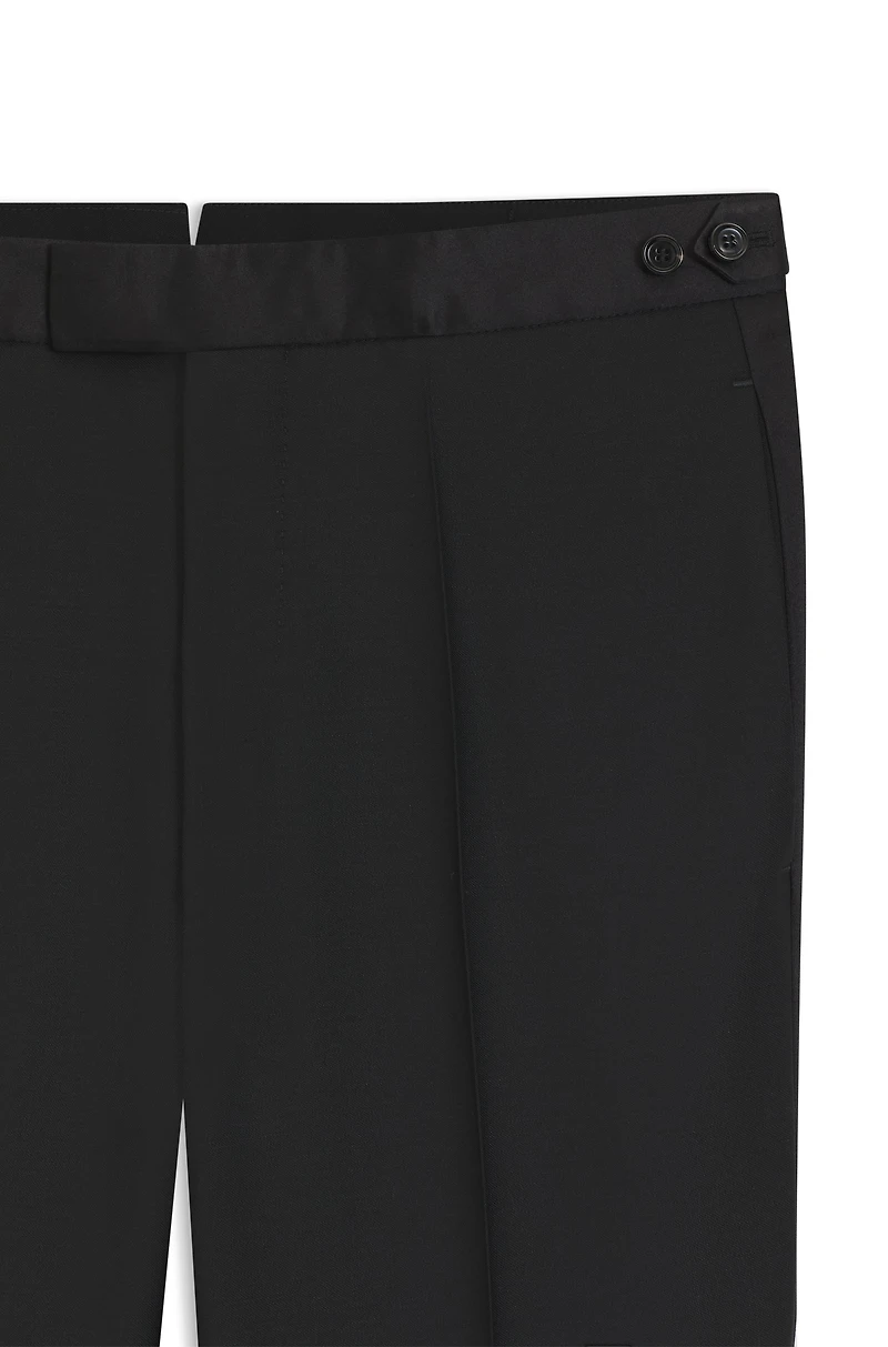 Silk-trim trousers a wool blend