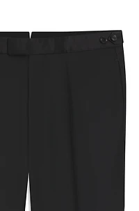 Silk-trim trousers a wool blend