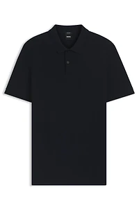Cotton polo shirt with herringbone structure