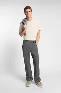 Cotton T-shirt with herringbone structure