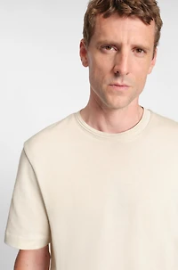 Cotton T-shirt with herringbone structure