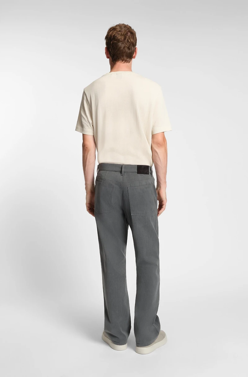 Cotton T-shirt with herringbone structure