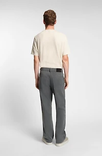 Cotton T-shirt with herringbone structure