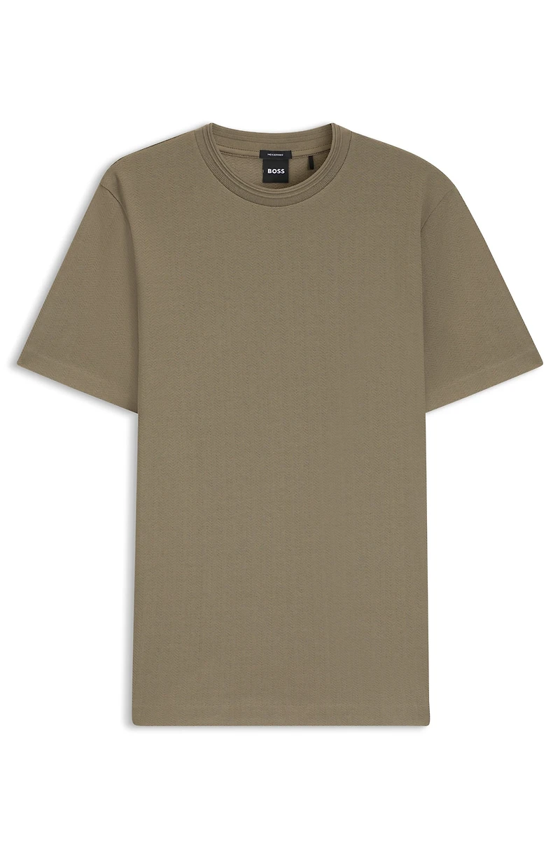 Herringbone-structure T-shirt cotton