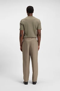 Herringbone-structure T-shirt cotton