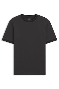 Mercerised-cotton T-shirt with two-tone structure