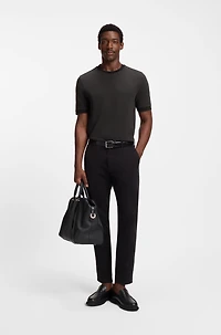 Mercerised-cotton T-shirt with two-tone structure