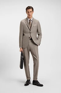 Micro-patterned slim-fit jacket virgin wool