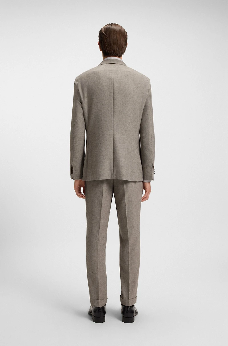 Micro-patterned slim-fit jacket virgin wool