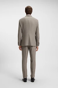 Micro-patterned slim-fit jacket virgin wool