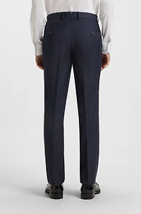 Two-piece slim-fit suit patterned virgin wool