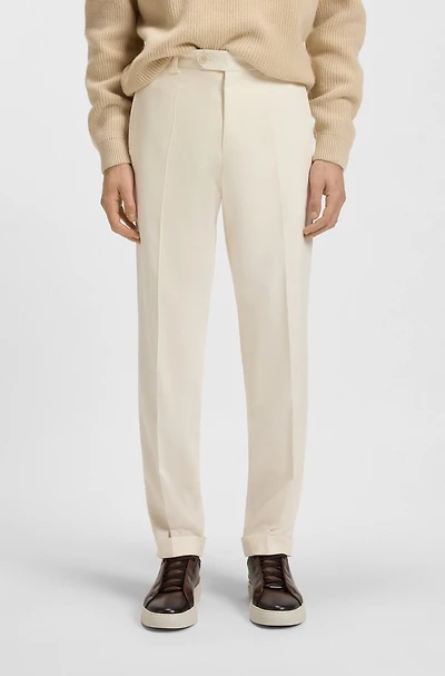 Micro-patterned formal trousers virgin wool