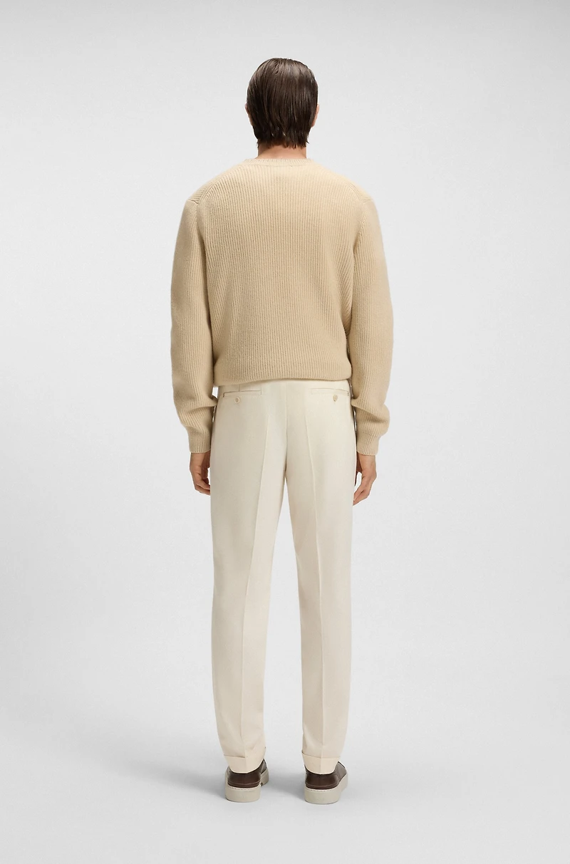 Micro-patterned formal trousers virgin wool