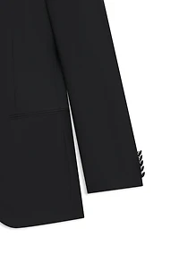 Two-piece slim-fit tuxedo suit a wool blend