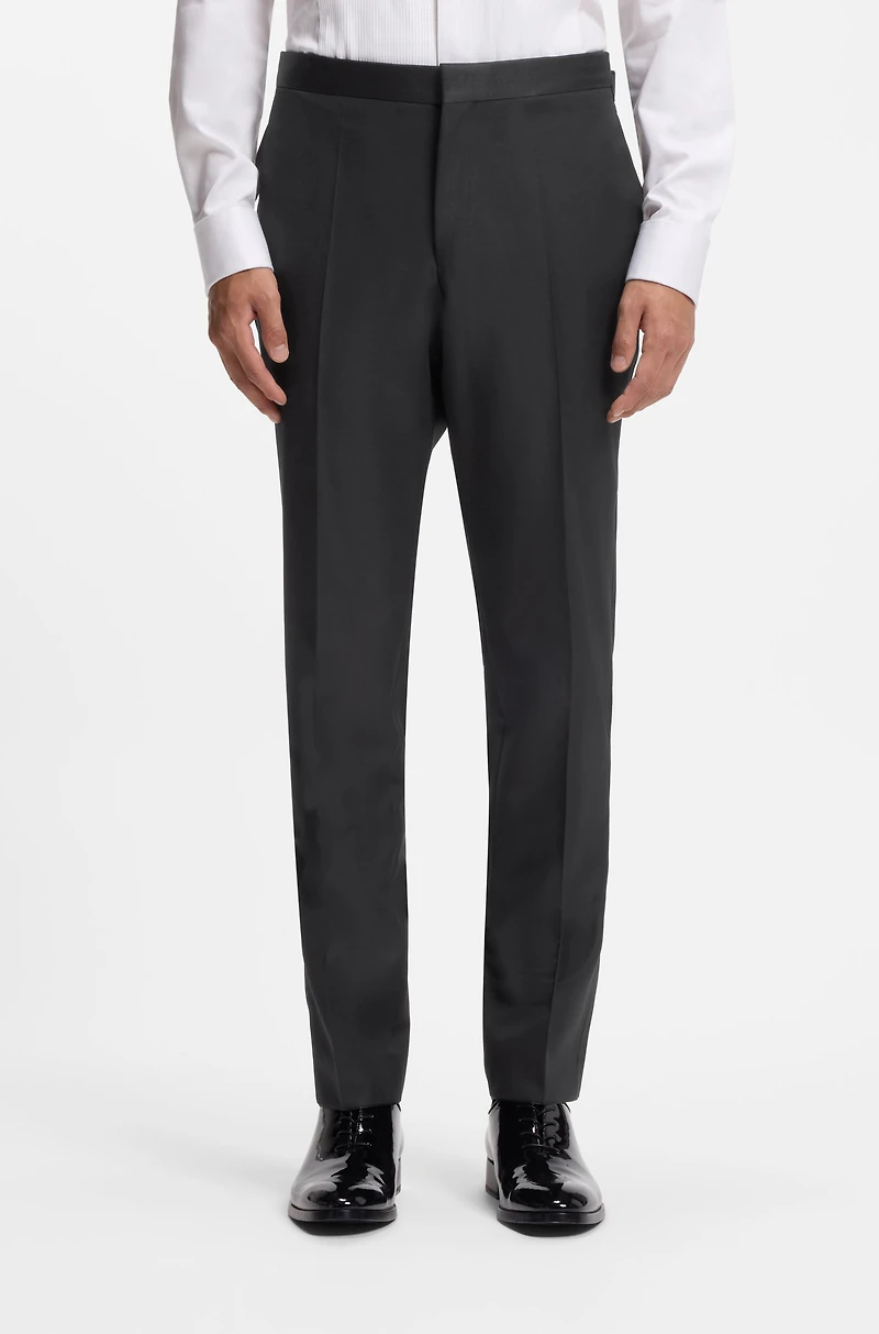 Two-piece slim-fit tuxedo suit a wool blend