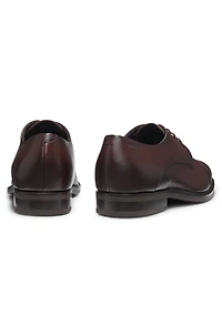Grained-leather Derby shoes with cap toe