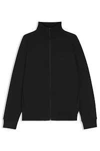 Quilted-jacquard zip-up sweatshirt a regular fit