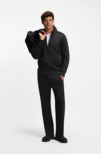 Quilted-jacquard zip-up sweatshirt a regular fit