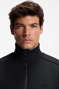 Quilted-jacquard zip-up sweatshirt a regular fit