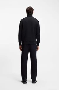 Quilted-jacquard zip-up sweatshirt a regular fit