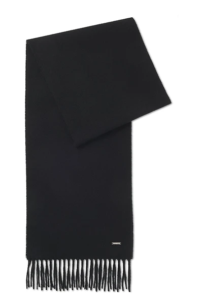 Cashmere scarf with twisted fringes