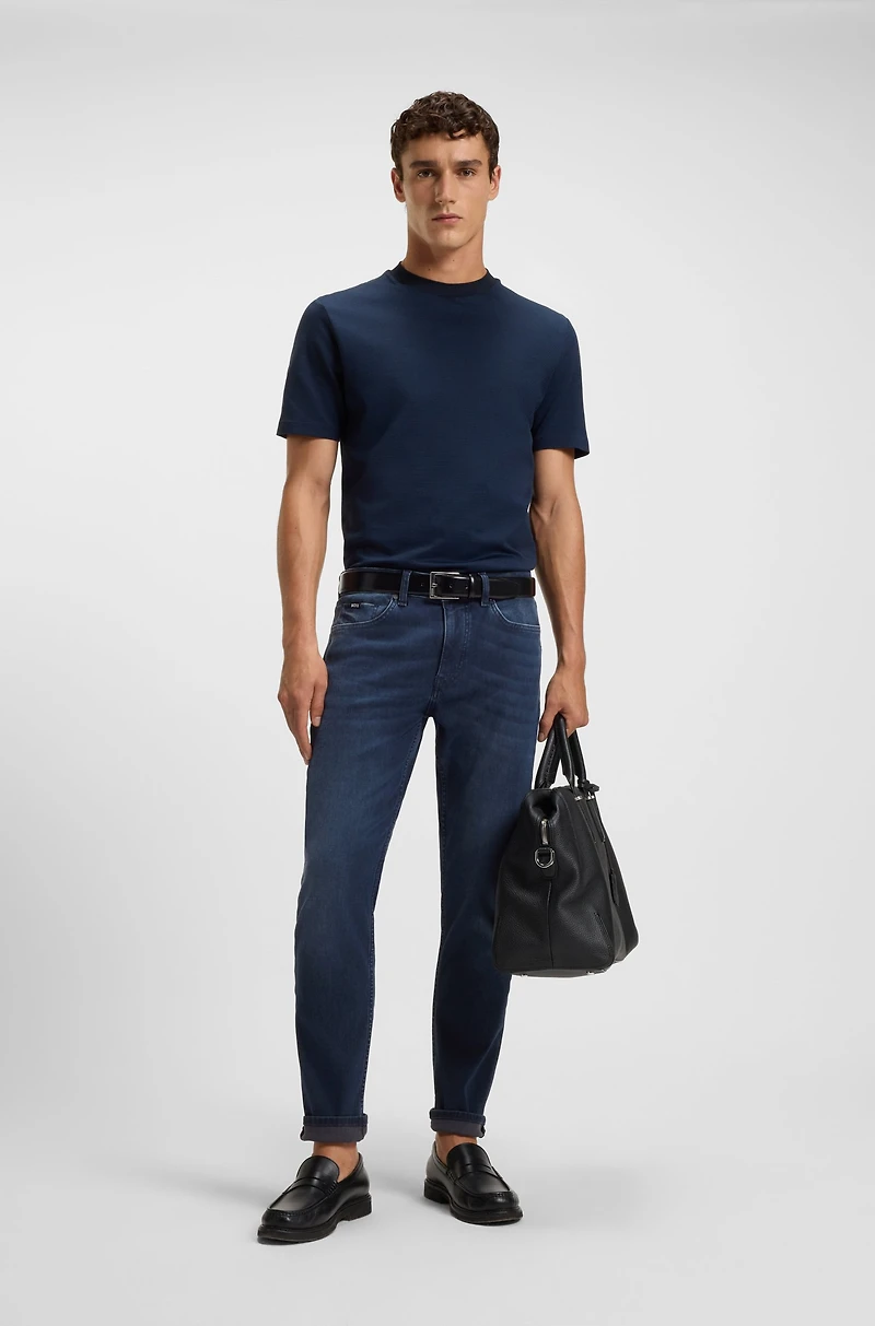 Delaware blue slim-fit jeans knitted denim