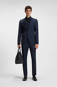 Easy-iron regular-fit shirt stretch-cotton poplin