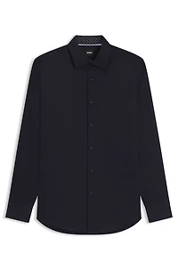 Easy-iron slim-fit shirt cotton poplin