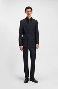 Easy-iron slim-fit shirt cotton poplin