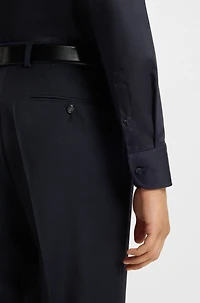 Easy-iron slim-fit shirt cotton poplin