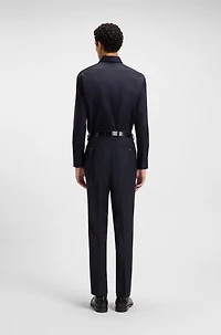 Easy-iron slim-fit shirt cotton poplin