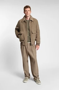 Herringbone-structure sweater virgin wool