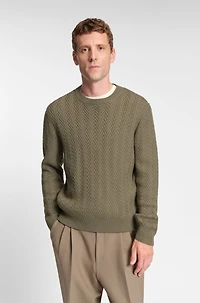 Herringbone-structure sweater virgin wool