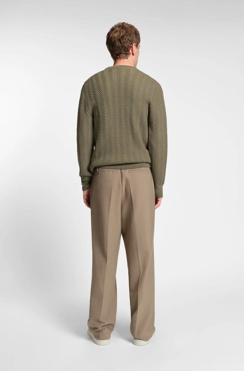 Herringbone-structure sweater virgin wool
