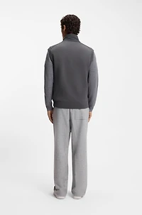 Flannel gilet with ribbed trims