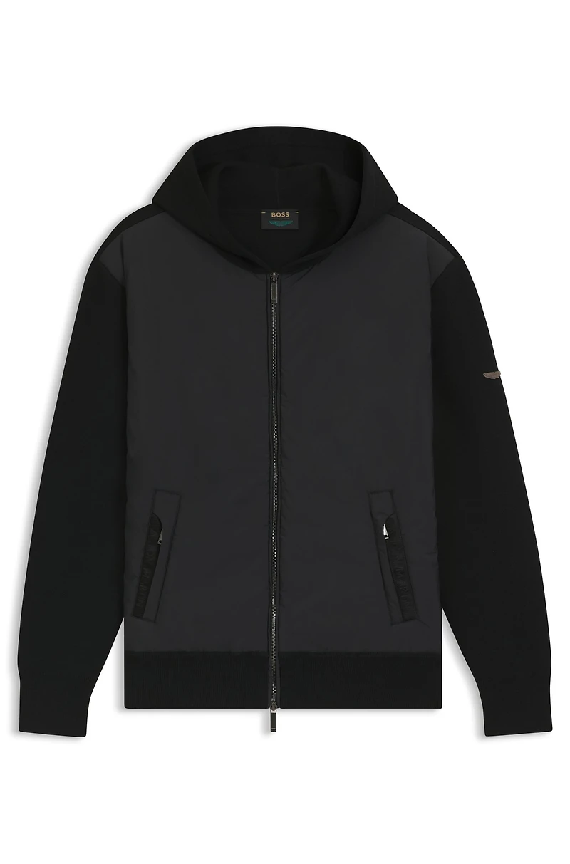 BOSS x ASTON MARTIN zip-up hoodie virgin wool
