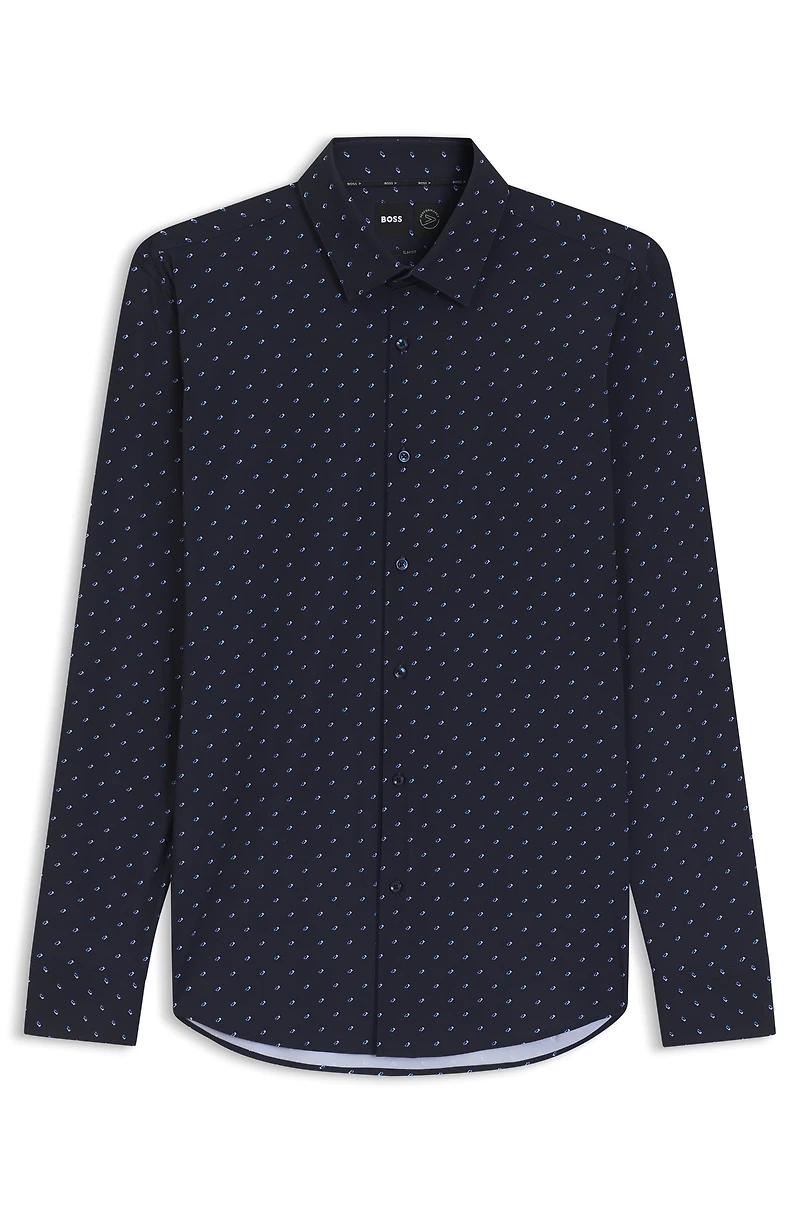 Printed slim-fit shirt performance-stretch jersey