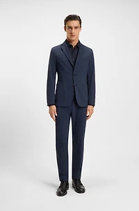 Printed slim-fit shirt performance-stretch jersey