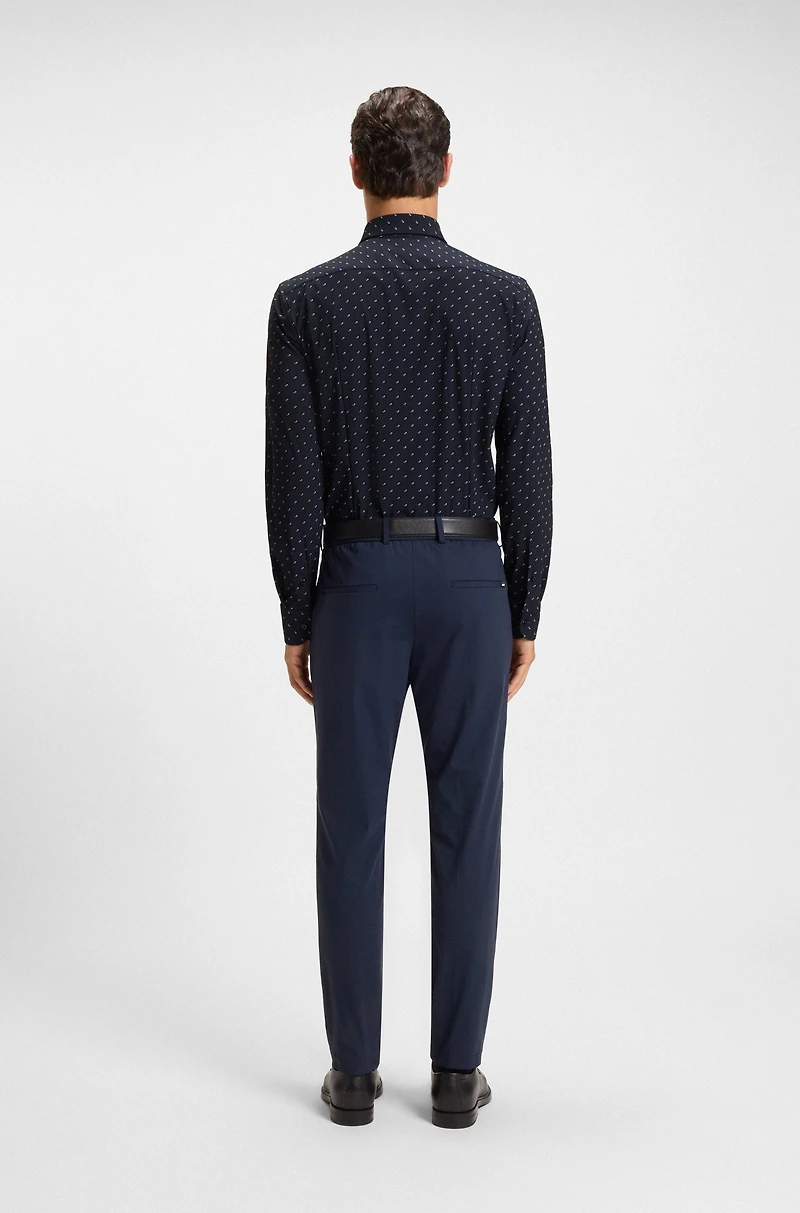 Printed slim-fit shirt performance-stretch jersey