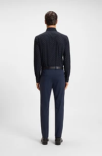 Printed slim-fit shirt performance-stretch jersey