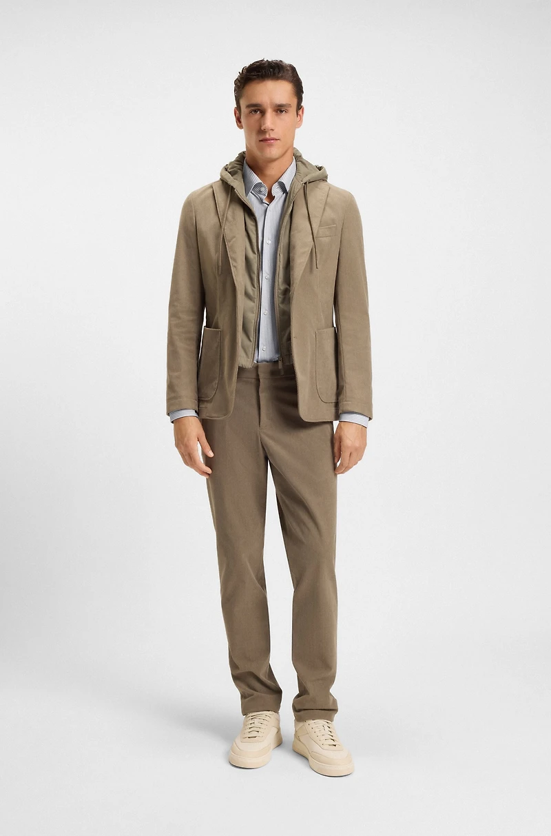 Striped slim-fit shirt performance-stretch fabric