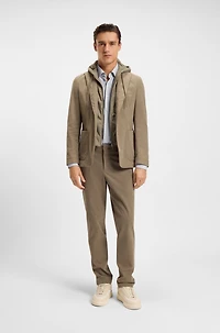 Striped slim-fit shirt performance-stretch fabric