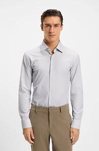 Striped slim-fit shirt performance-stretch fabric