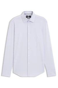 Striped slim-fit shirt performance-stretch fabric