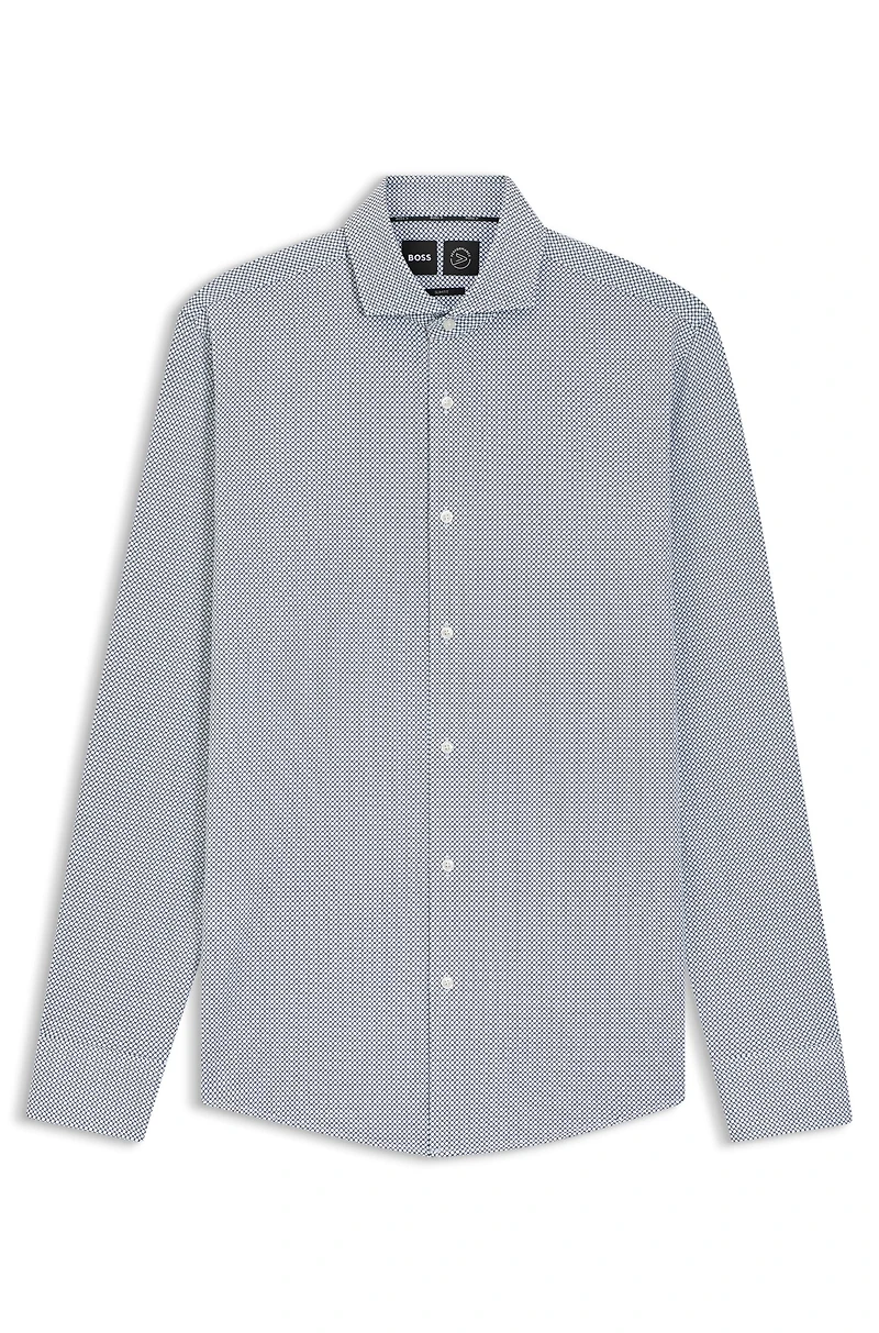 Printed slim-fit shirt Italian-made performance-stretch jersey
