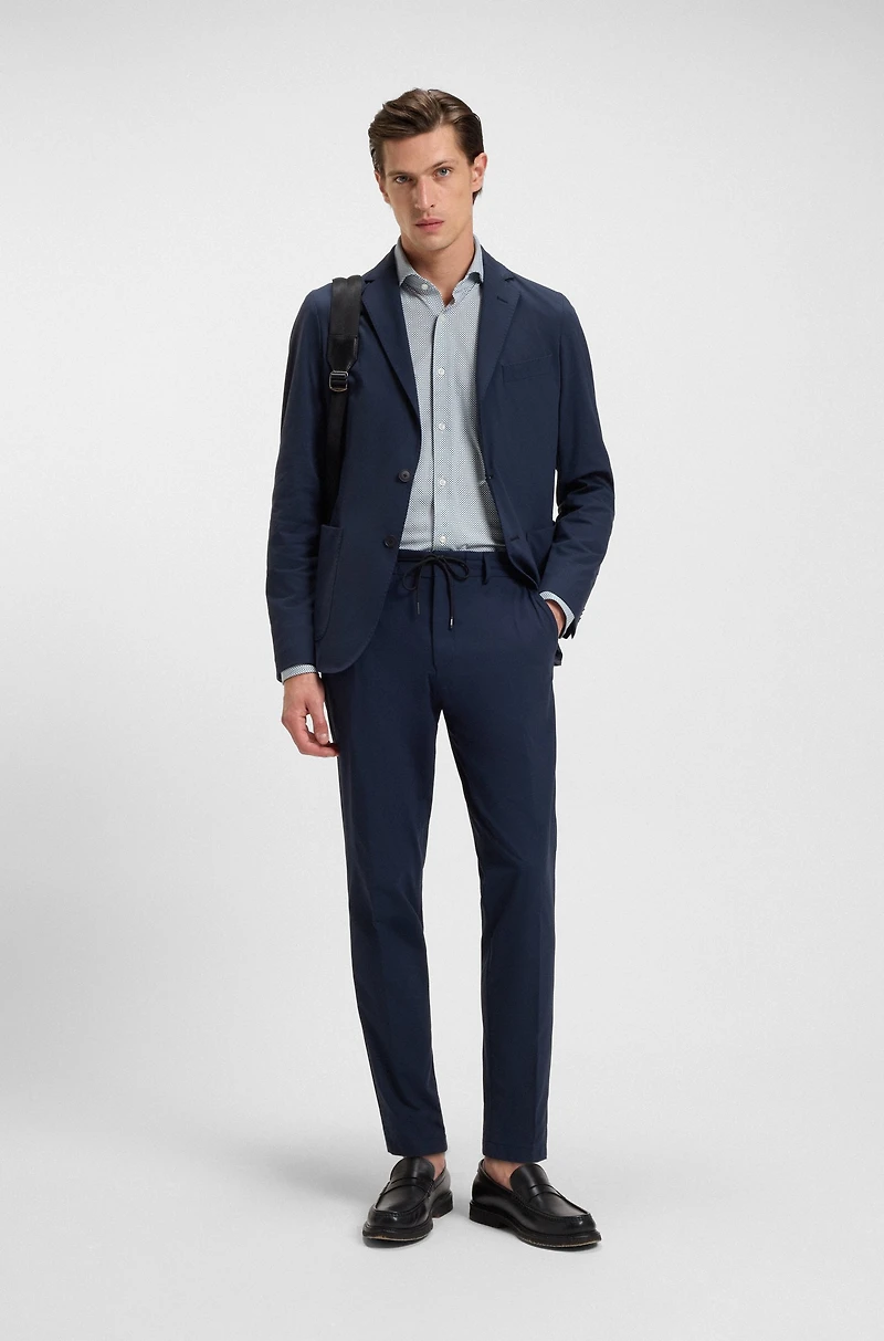Printed slim-fit shirt Italian-made performance-stretch jersey