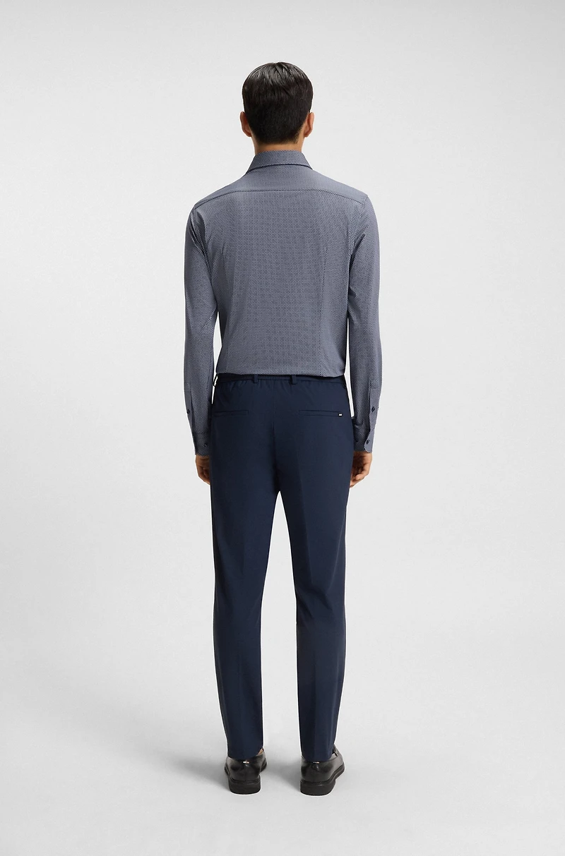 Printed slim-fit shirt Italian-made performance-stretch jersey