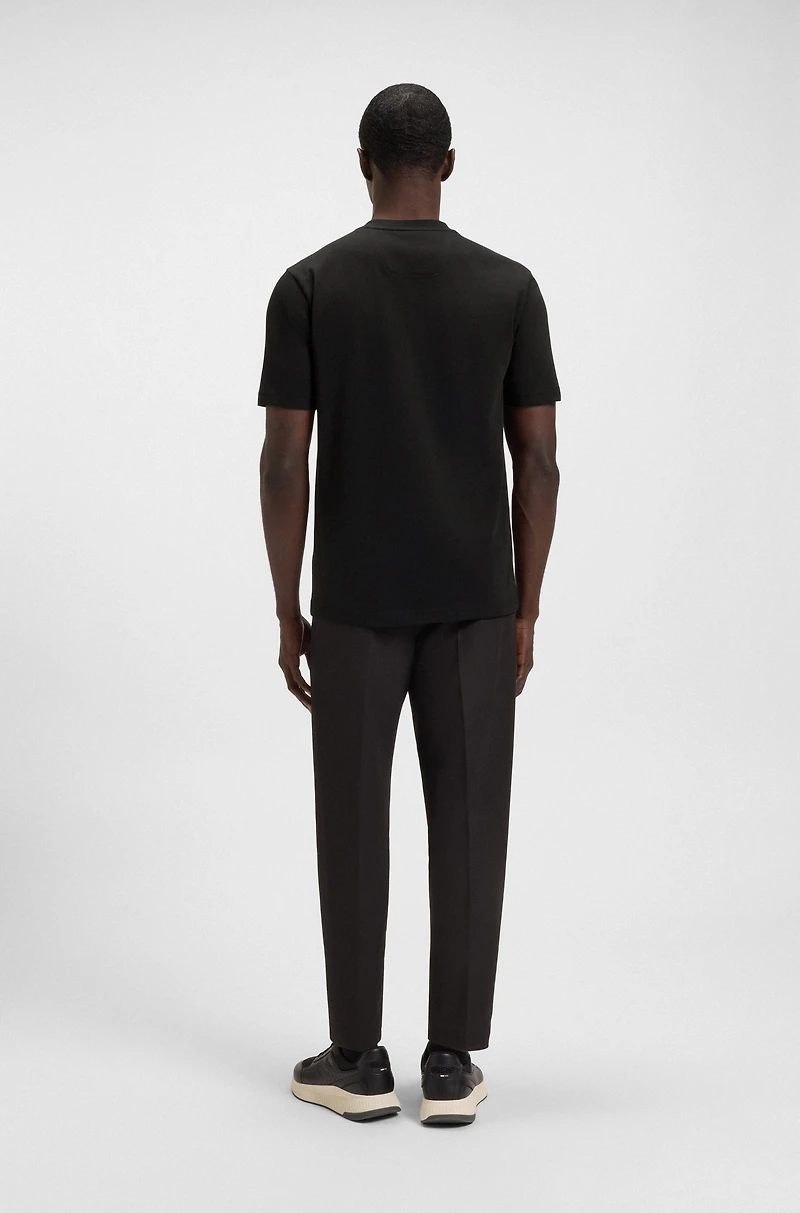 Cotton-jersey T-shirt with stripes and logo